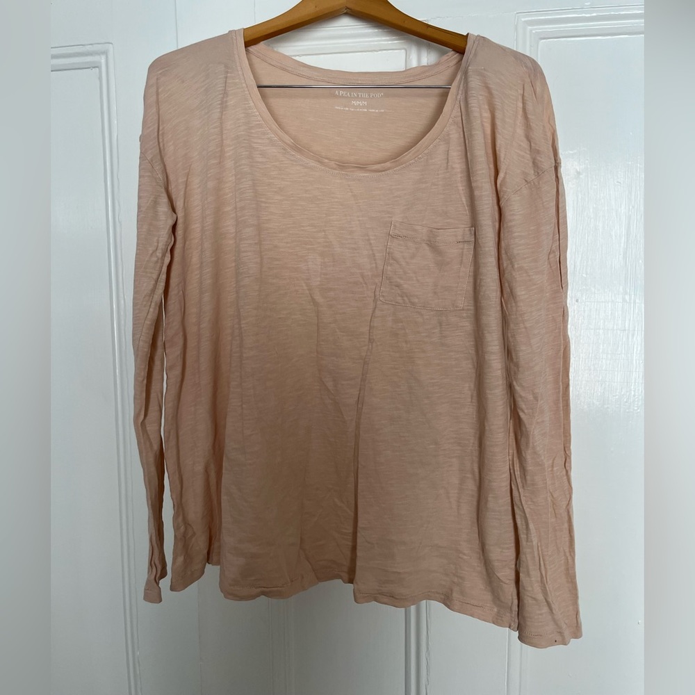 Blush Pea in the Pod maternity long-sleeve tee - medium